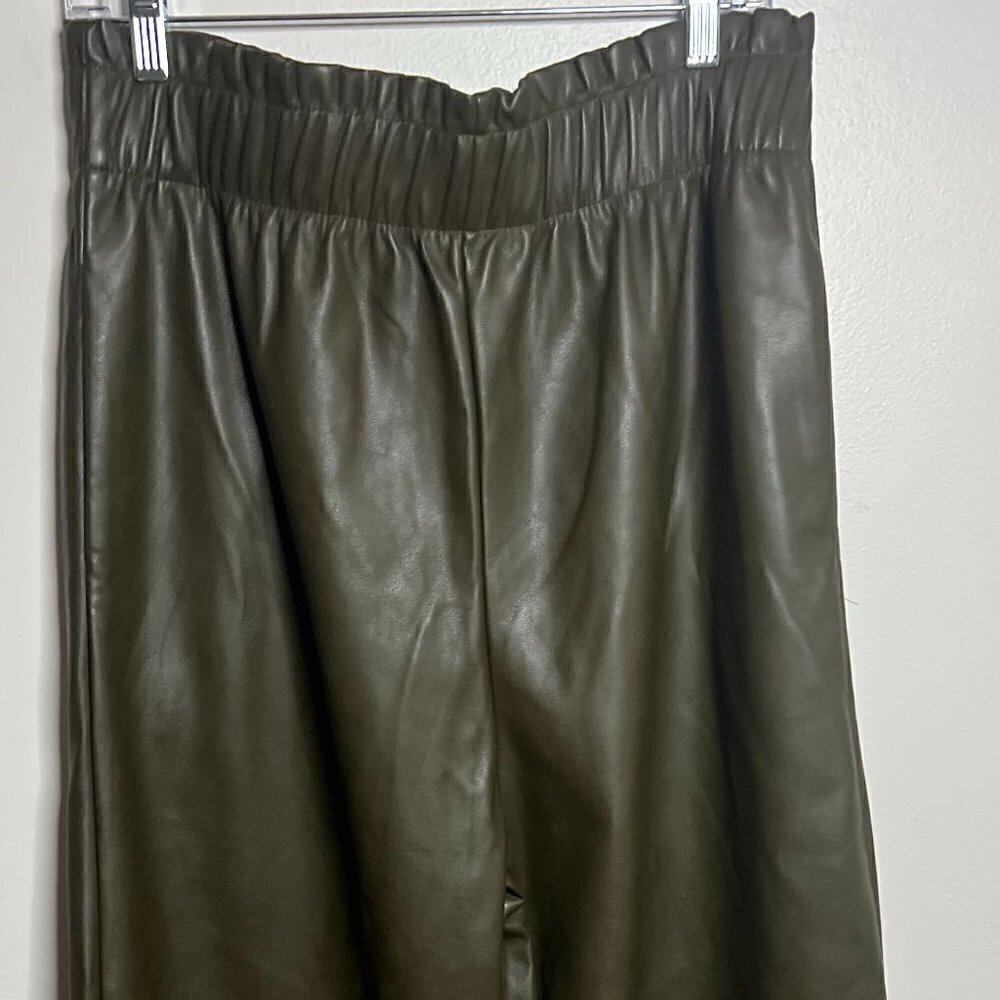 Avec Les Filles Vegan Leather Wide Leg Pants Size L